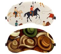Lot de 2 masques de sommeil, chapeaux de cowboy vintage West Wild pour homme et femme, masques de sommeil respirants, zéro pression oculaire pour dormir