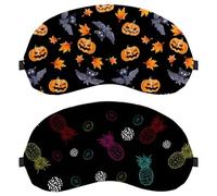 Lot de 2 masques de sommeil colorés à motif ananas pour homme et femme, masque de nuit sans pression, masque de sommeil respirant, blocage de la lumière
