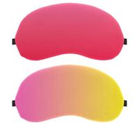 Lot de 2 masques de sommeil de couleur dégradée rose et jaune, masque pour les yeux bloquant complètement la lumière pour dormir sur le côté, bandeau de nuit zéro pression oculaire, couverture