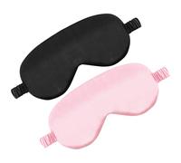 Lot de 2 masques de sommeil doux en soie avec sangle réglable - Masque occultant en satin pour repos profond - Pour homme et femme - Pour jeux d'équipe, fête, nuit, voyage
