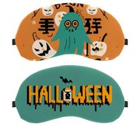 Lot de 2 masques de sommeil doux et respirants avec lettres d'Halloween