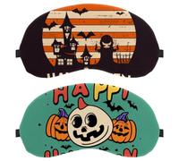Lot de 2 masques de sommeil doux et respirants avec lettres d'Halloween