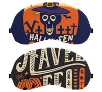 Lot de 2 masques de sommeil doux et respirants avec lettres d'Halloween