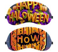 Lot de 2 masques de sommeil doux et respirants bloquant la lumière pour Halloween