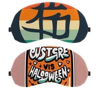 Lot de 2 masques de sommeil doux et respirants bloquant la lumière pour Halloween