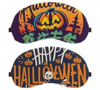 Lot de 2 masques de sommeil doux et respirants bloquant la lumière pour Halloween