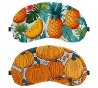 Lot de 2 masques de sommeil doux et respirants pour Halloween, motif citrouille d'automne