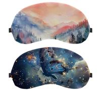 Lot de 2 masques de sommeil doux pour homme et femme - Motif fleurs et papillons scintillants - Bloque complètement la lumière - Zéro pression nocturne