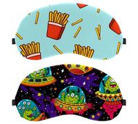 Lot de 2 masques de sommeil doux pour les yeux et les monstres extraterrestres pour dormir sur le côté, masque de sommeil doux pour homme et femme, blocage complet de la lumière, bandeau de nuit zéro