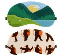 Lot de 2 masques de sommeil doux pour les yeux pour dormir sur le côté, motif de Tai Chi pour homme et femme, blocage complet de la lumière, bandeau nocturne zéro pression