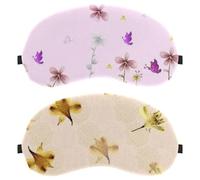 Lot de 2 masques de sommeil doux pour les yeux pour homme et femme - Motif fleurs au trésor - Bloque complètement la lumière - Zéro pression nocturne