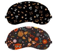 Lot de 2 masques de sommeil doux pour les yeux pour homme et femme - Motif hibou - Bloque complètement la lumière - Zéro pression nocturne