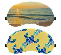Lot de 2 masques de sommeil doux pour les yeux pour homme et femme - Motif robot de dessin animé - Bloque complètement la lumière - Zéro pression nocturne