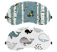 Lot de 2 masques de sommeil en forme de baleine - Bloque complètement la lumière - Masque pour les yeux pour dormir sur le côté - Zéro pression oculaire - Masque de nuit réglable