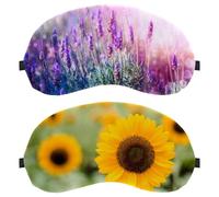 Lot de 2 masques de sommeil en forme de tournesol en pleine floraison pour homme et femme - Respirants - Zéro pression oculaire pour dormir