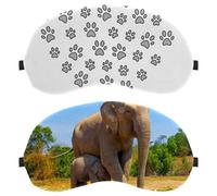 Lot de 2 masques de sommeil en forme d'éléphant Afrique, masque de sommeil bloquant la lumière pour homme et femme, masque respirant pour les yeux