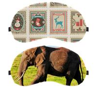 Lot de 2 masques de sommeil en forme d'éléphant d'Afrique pour dormir sur le côté, masque de sommeil, masque pour les yeux bloquant la lumière, couverture douce pour les yeux, pour voyage, sieste