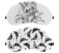 Lot de 2 masques de sommeil en forme d'oiseau dessinés à la main avec couleur foncée pour homme et femme, masque de nuit sans pression, masque de sommeil respirant, blocage de la lumière