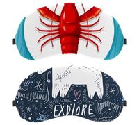 Lot de 2 masques de sommeil en forme d'ours polaire pour dormir sur le dos et sur le côté, masque pour les yeux 100 % bloquant la lumière, réglable et respirant, zéro pression oculaire