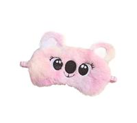 Lot de 2 masques de sommeil en peluche avec motif de koala mignon pour enfants Motif dessin animé 3D Rose