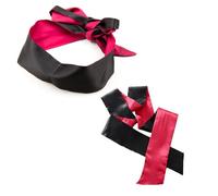 Lot de 2 masques de sommeil en satin pour les yeux en satin - Pour femme - Confortables et réglables - Cadeau de Saint-Valentin - Rouge foncé