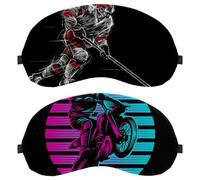 Lot de 2 masques de sommeil, masque de nuit bloquant complètement la lumière pour les yeux dormant sur le côté, sans pression oculaire, bandeau pour les yeux de nuit, masque réglable pour motocross et