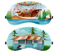 Lot de 2 masques de sommeil, masque de nuit pour homme et femme qui dorment sur le côté, bloque la lumière de camping-car en banlieue avec sangle réglable, bandeau pour les yeux de nuit