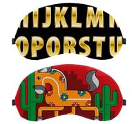 Lot de 2 masques de sommeil, masque de nuit rouge « Day of the Dead Horse » - Bloque complètement la lumière - Masque pour les yeux pour dormir sur le côté - Zéro pression oculaire - Masque réglable