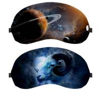 Lot de 2 masques de sommeil, masque de sommeil complètement bloquant la lumière pour les yeux pour dormir sur le côté, masque de nuit zéro pression oculaire, horoscope, astrologie, capricorne