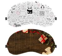 Lot de 2 masques de sommeil, masque de sommeil pour hommes et femmes, motif biscuits en forme de cœur avec petite boîte bloquant la lumière avec sangle réglable, bandeau pour les yeux de nuit