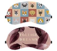 Lot de 2 masques de sommeil, masque pour les yeux bloquant complètement la lumière pour les yeux dormant sur le côté, les rêves de feuillage zéro pression des yeux, bandeau pour les yeux nocturne
