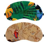 Lot de 2 masques de sommeil, masque pour les yeux motif carte au trésor pour homme et femme, masque de sommeil respirant, zéro pression oculaire pour dormir