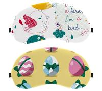 Lot de 2 masques de sommeil, masques de nuit bloquant complètement la lumière pour les yeux dormant sur le côté, sans pression oculaire, masque de nuit réglable, collection d'œufs de Pâques