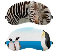 Lot de 2 masques de sommeil, masques de sommeil bloquant la lumière pour homme et femme, pingouins debout sur Iceberg, masque respirant pour les yeux