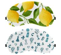 Lot de 2 masques de sommeil, masques de sommeil bloquant la lumière pour les yeux pour homme et femme, masque respirant pour les yeux de nuit, sablier et ABC