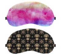 Lot de 2 masques de sommeil, masques pour les yeux pour homme et femme, motif arbre celtique sans pression, masque de sommeil respirant, blocage de la lumière