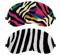 Lot de 2 masques de sommeil, masques pour les yeux pour homme et femme, motif zèbre, sans pression, masque de sommeil respirant, blocage de la lumière