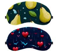 Lot de 2 masques de sommeil, masques pour les yeux pour homme et femme, pour la Saint-Valentin, battements de cœur, sans pression, masque de sommeil respirant, blocage de la lumière