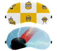 Lot de 2 masques de sommeil, masques pour les yeux pour homme et femme, sans pression, masque de nuit respirant bleu de hockey sur glace, blocage de la lumière