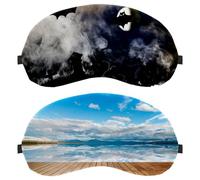 Lot de 2 masques de sommeil, masques pour les yeux pour homme et femme, scène d'horizon, sans pression, masque de sommeil respirant, blocage de la lumière