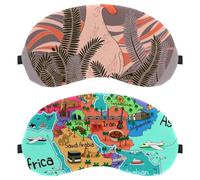 Lot de 2 masques de sommeil motif carte des pays du Moyen-Orient pour homme et femme, masque de nuit sans pression, masque de sommeil respirant, blocage de la lumière