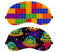 Lot de 2 masques de sommeil motif monstres extraterrestres pour homme et femme, respirants, zéro pression oculaire pour dormir