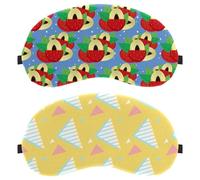 Lot de 2 masques de sommeil, motif triangle jaune, masque pour les yeux bloquant complètement la lumière pour les yeux pour dormeur latéral, bandeau pour les yeux de nuit zéro pression oculaire