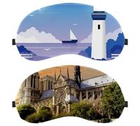 Lot de 2 masques de sommeil Notre-Dame Sunrise pour homme et femme, masques de sommeil respirants, zéro pression oculaire pour dormir
