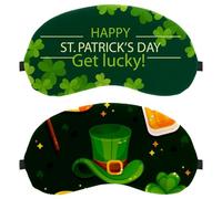 Lot de 2 masques de sommeil pour dormeurs sur le dos et le côté 100 % bloquant la lumière - Collection d'éléments de la Saint-Patrick - Réglable et respirant - Zéro pression oculaire