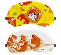 Lot de 2 masques de sommeil pour dormeurs sur le dos et le côté du Nouvel An chinois, masque pour les yeux bloquant la lumière, masque de sommeil réglable et respirant, zéro pression oculaire