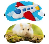 Lot de 2 masques de sommeil pour dormeurs sur le dos et sur le côté - Blanc - Pour animaux domestiques - 100 % bloquant la lumière - Masque de sommeil réglable et respirant - Zéro pression oculaire