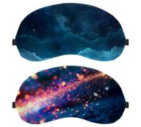 Lot de 2 masques de sommeil pour dormeurs sur le dos et sur le côté, brillants et scintillants, 100 % bloquant la lumière, couvre-yeux réglable et respirant, zéro pression oculaire