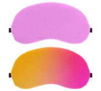 Lot de 2 masques de sommeil pour dormeurs sur le dos et sur le côté, jaune et violet dégradé de couleur, masque pour les yeux bloquant la lumière, réglable et respirant, zéro pression oculaire