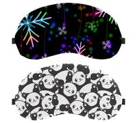 Lot de 2 masques de sommeil pour dormeurs sur le dos et sur le côté, masque pour les yeux au trésor national panda, 100 % bloquant la lumière, réglable et respirant, zéro pression oculaire